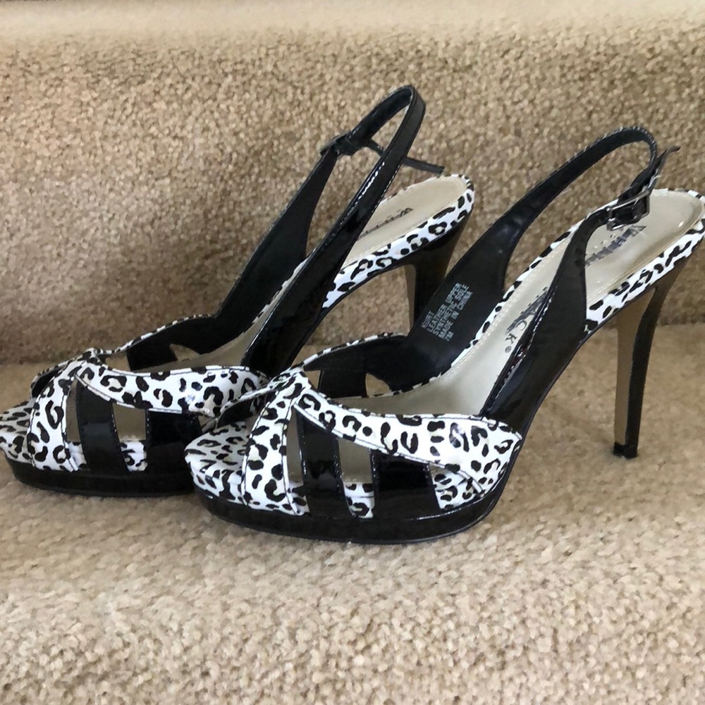 White House Black Market Leopard Print Heels